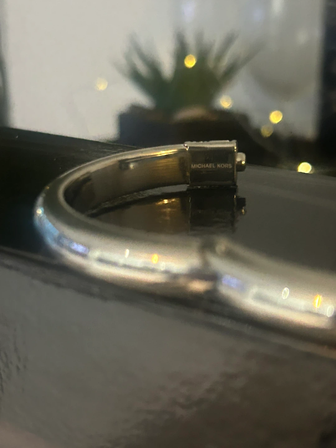Michael Kors Silver Tone Bangle Bracelet with Crystals - photo 3