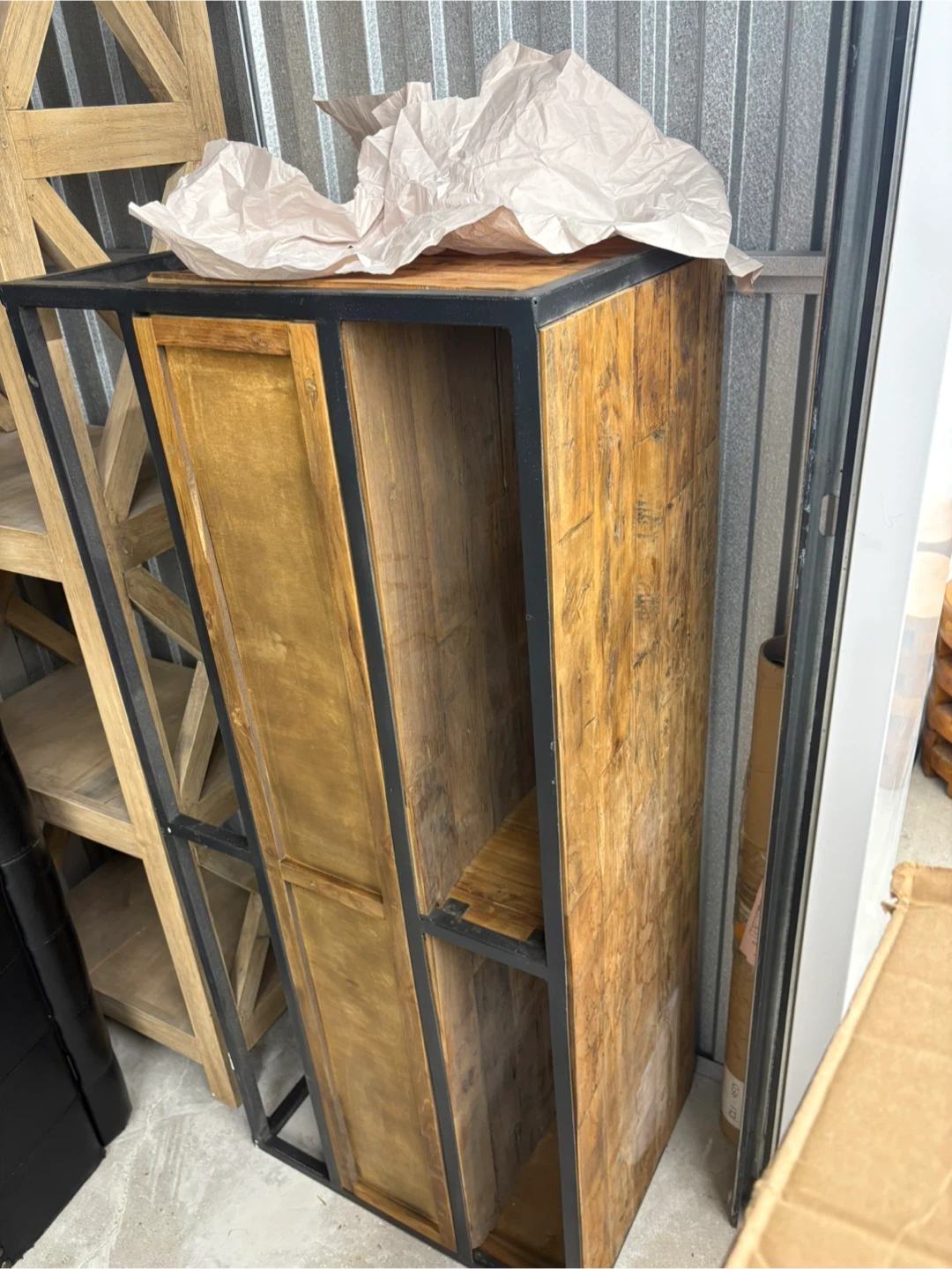 Industrial Style TV stand with Wood and Metal