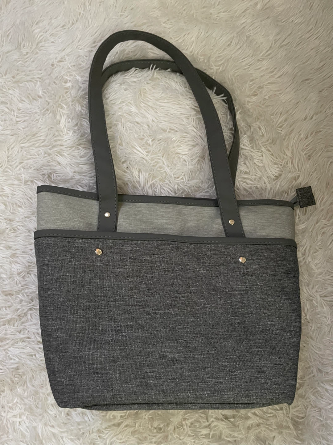 Grey Insulated Lunch Tote Bag