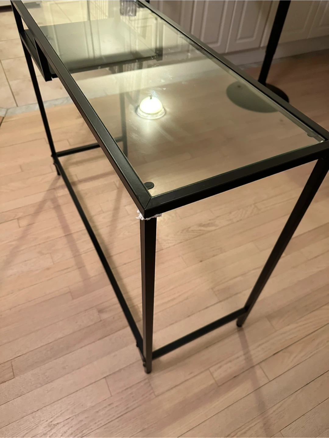 IKEA Glass Top Console Table