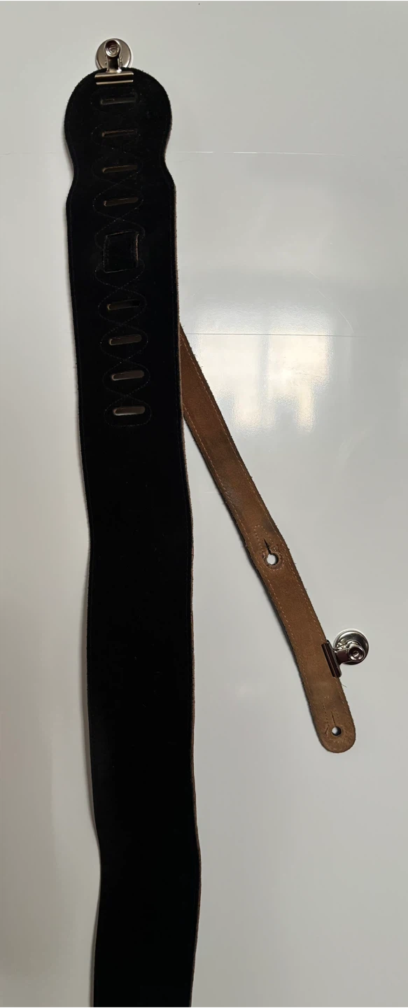 Black Suede Guitar Strap with Leather Backing
