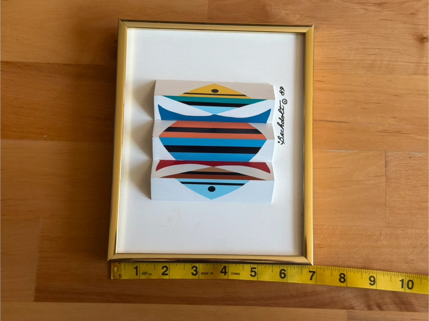 Koptic Art Bob Bechdolt "Fish" Framed Artwork 1989 - photo 2