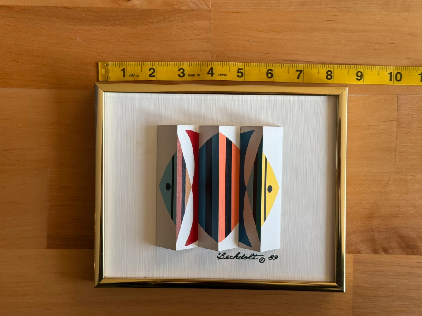 Koptic Art Bob Bechdolt "Fish" Framed Artwork 1989