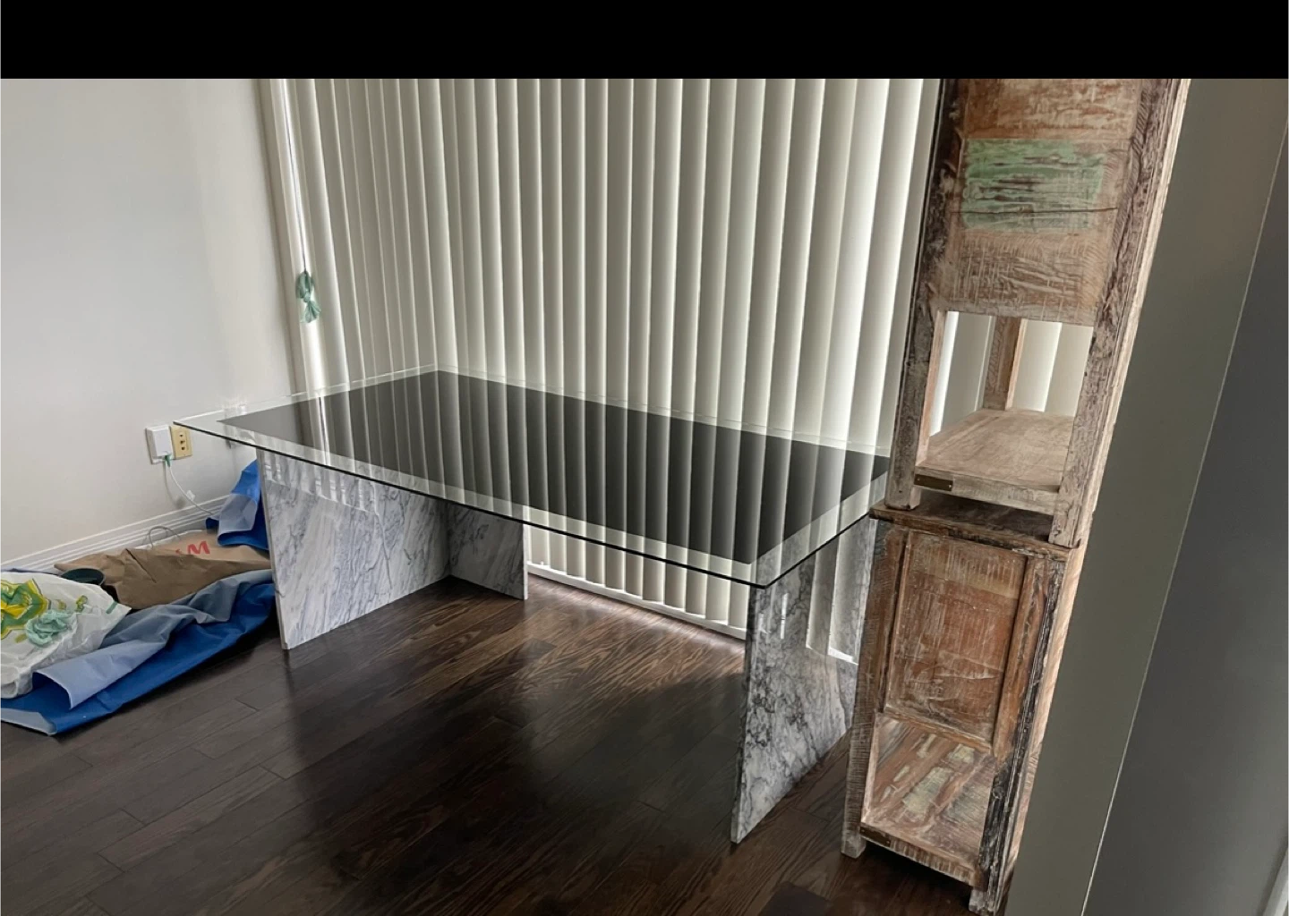 Rare Arabescato Vagli Marble Waterfall Desk