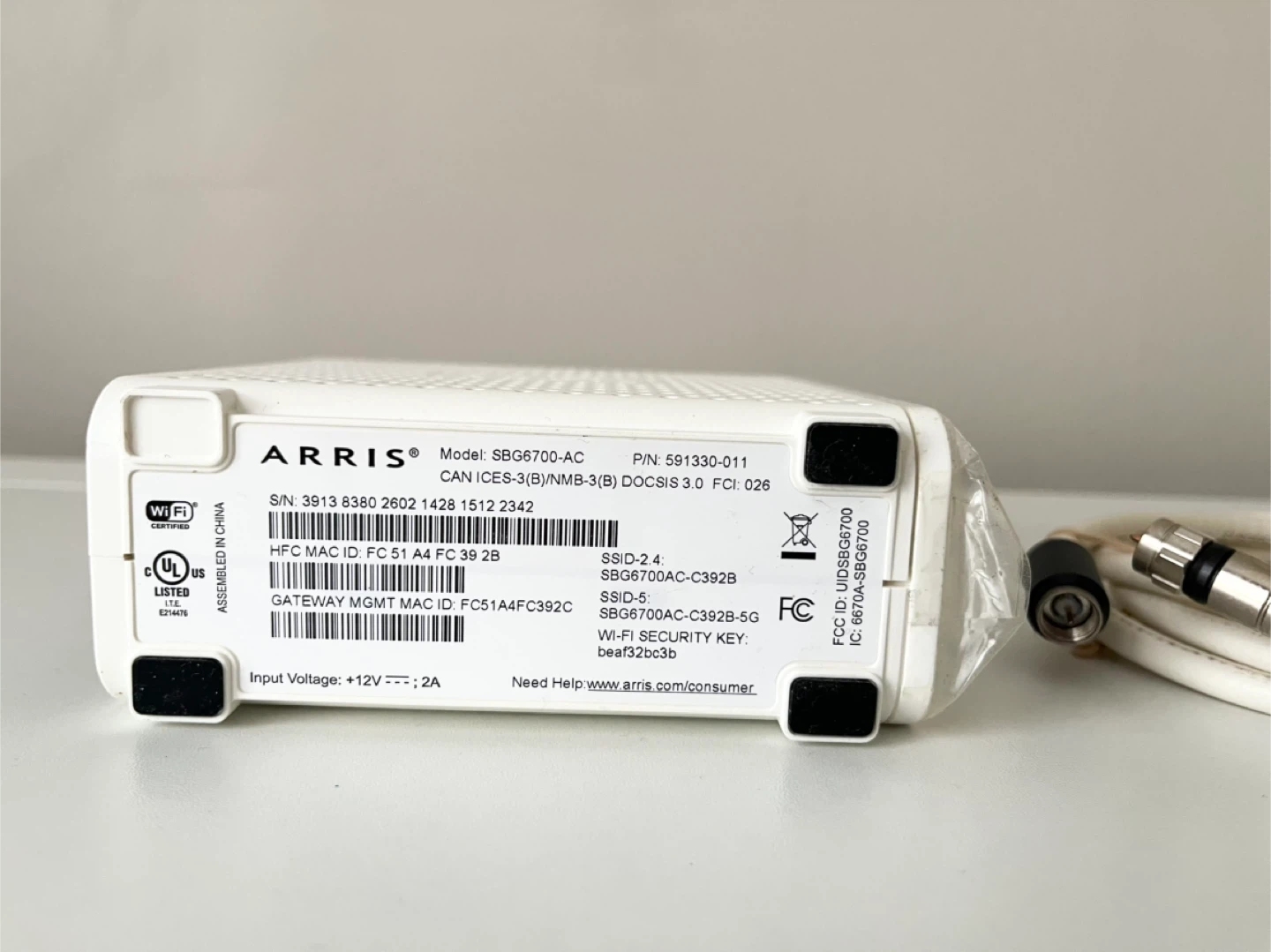 Arris SURFboard SBG6700-AC DOCSIS 3.0 Cable Modem WiFi Router - photo 4