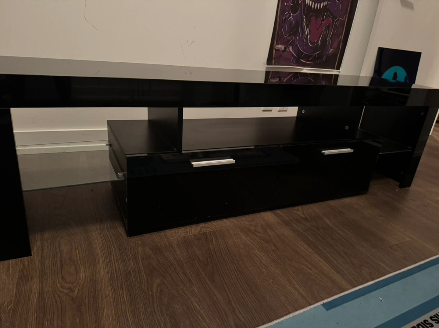 Black Entertainment Unit with Drawers - photo 2