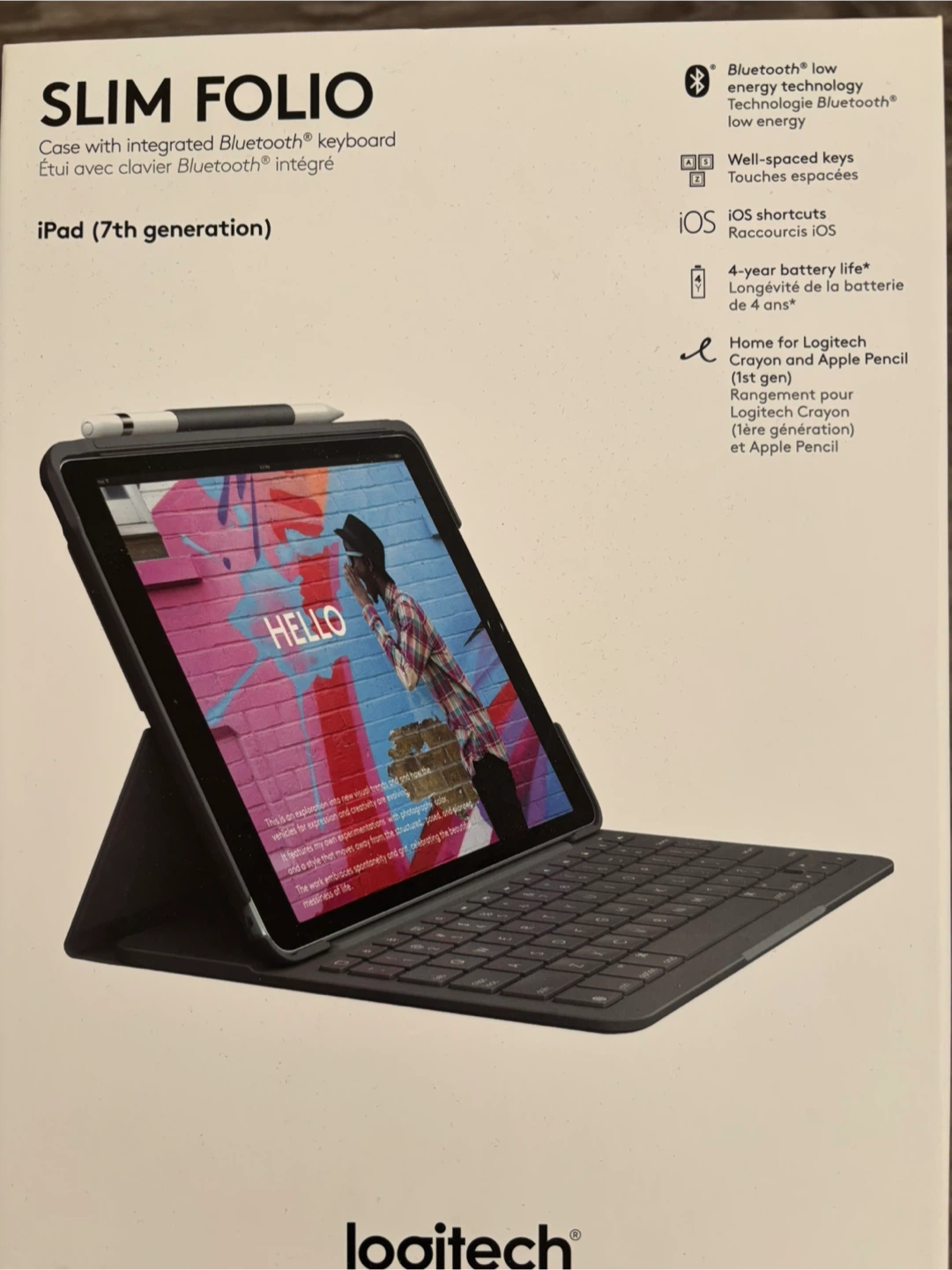 Logitech Slim Folio Keyboard Case for iPad (7th Gen) - photo 2
