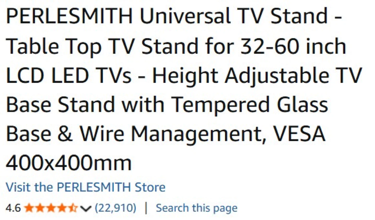 Brand new PERLESMITH Universal TV Stand (32–60 inch TVs) - photo 3