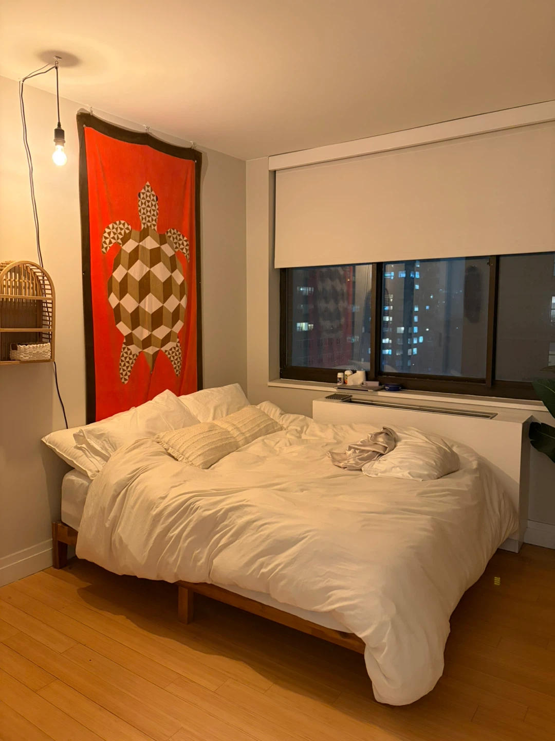 Free full size wood bed frame & mattress