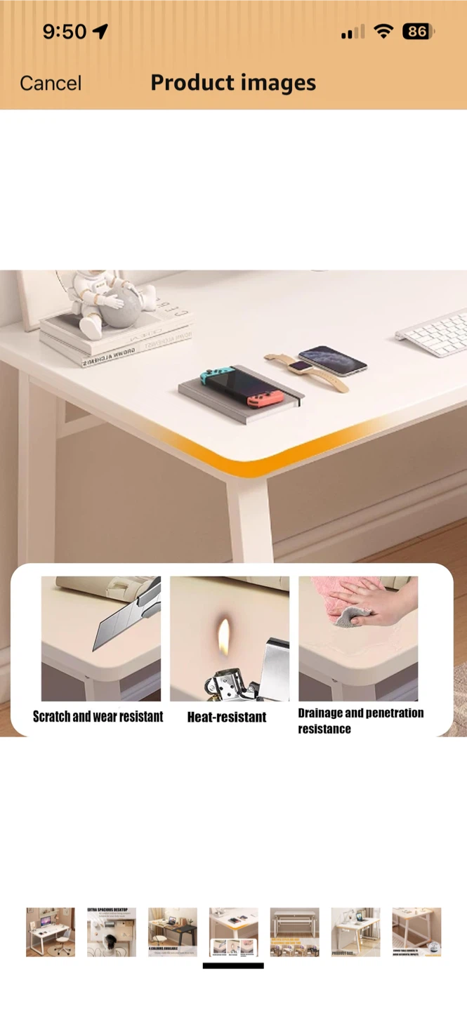 White Study Desk - photo 2