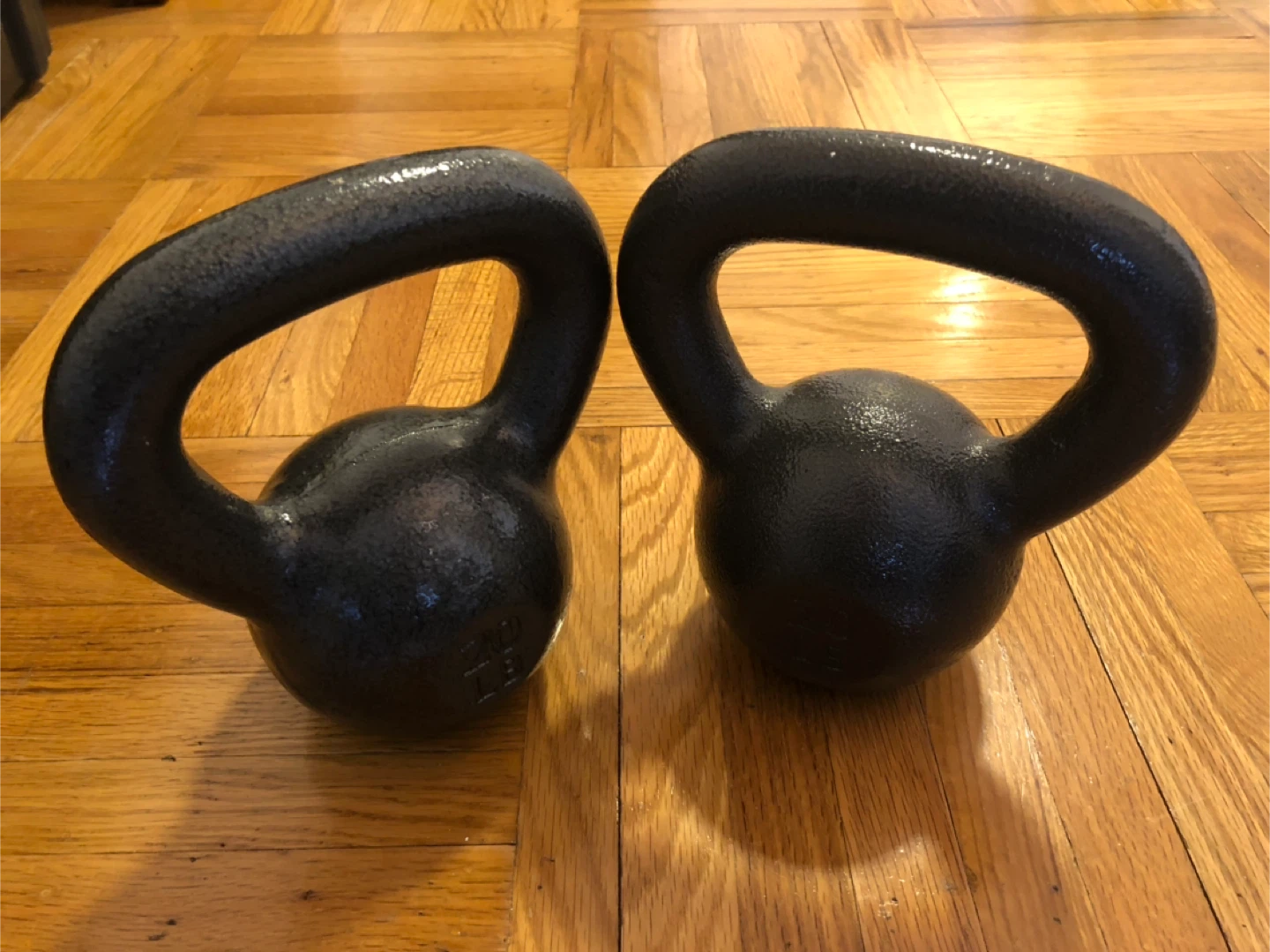 2 20 LB Cast Iron Kettlebells