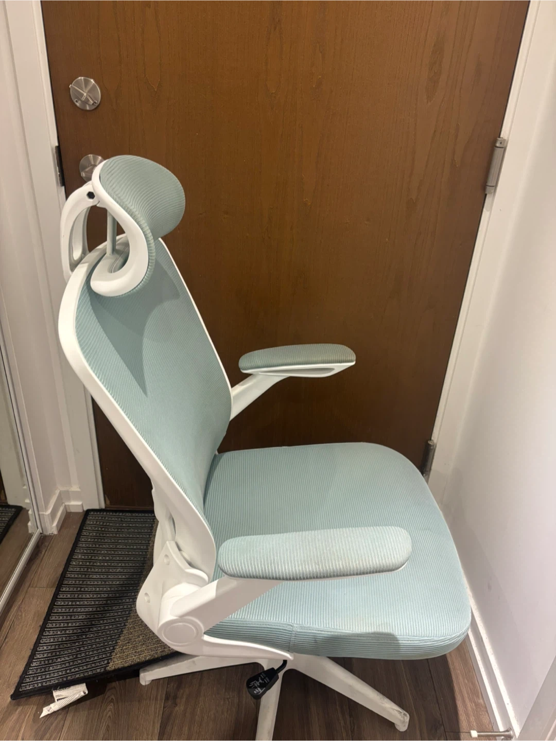 Ergonomic Office Chair with Headrest - Light Blue - photo 4