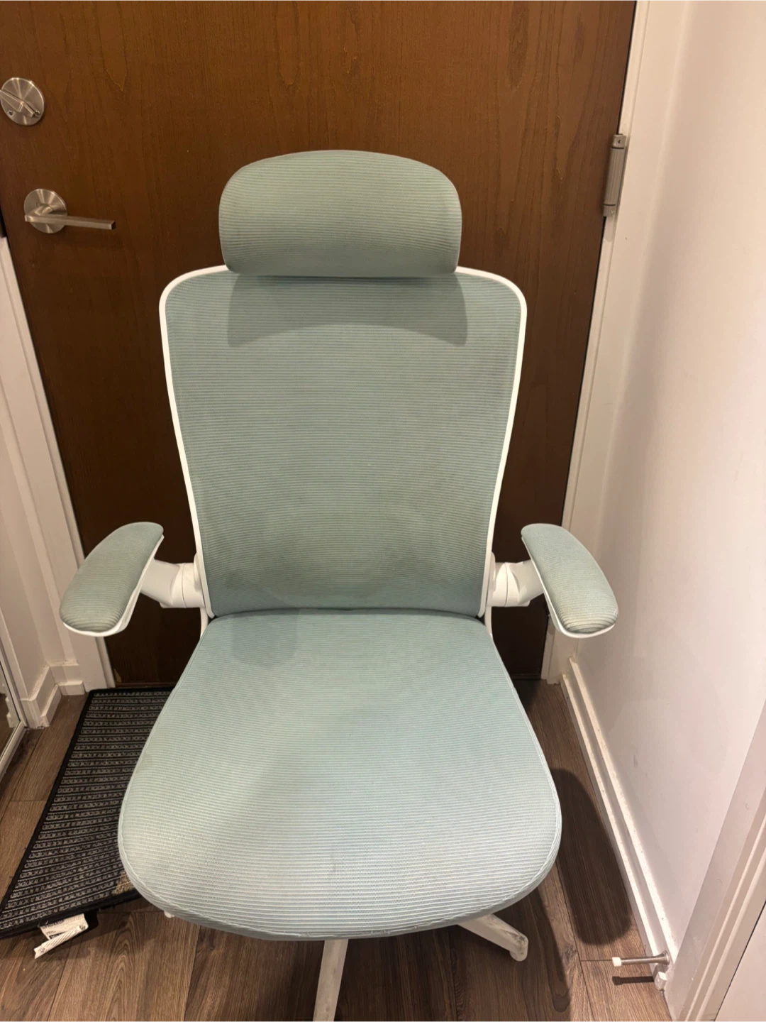 Ergonomic Office Chair with Headrest - Light Blue - photo 2