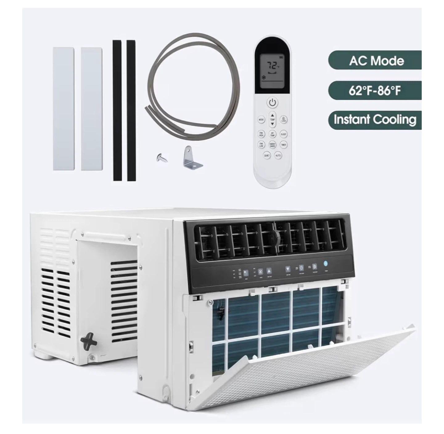 R.W.FLAME 12000 BTU U-Shaped Window Air Conditioner - White - photo 5