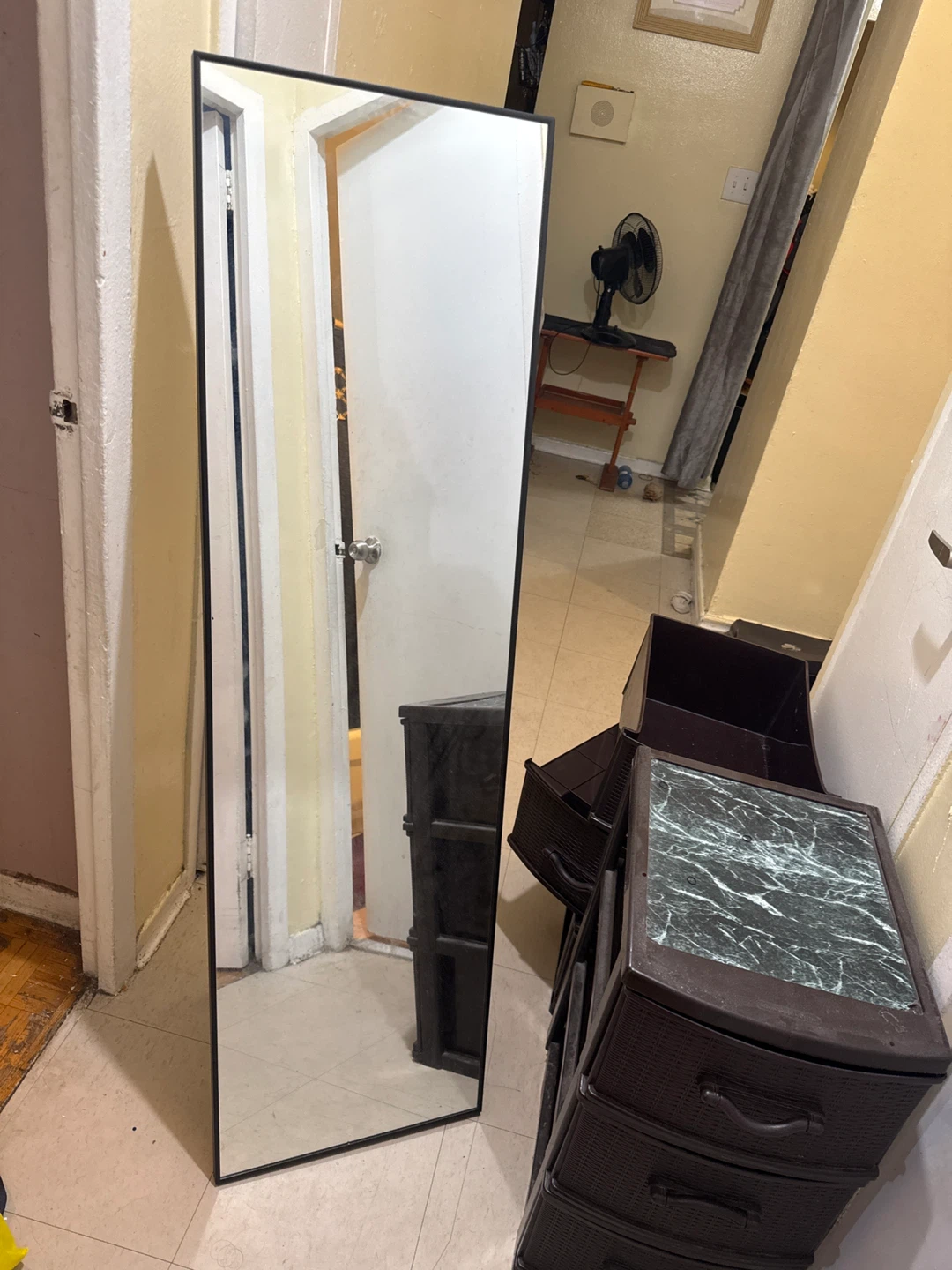 Full Length Standing Mirror with Black Frame