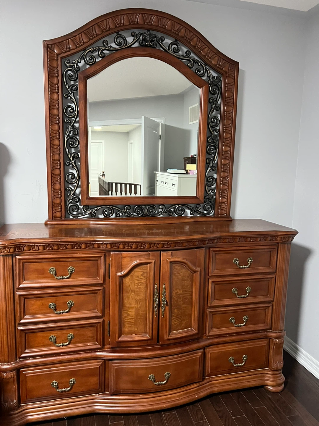Solid Wood Dresser with Mirror