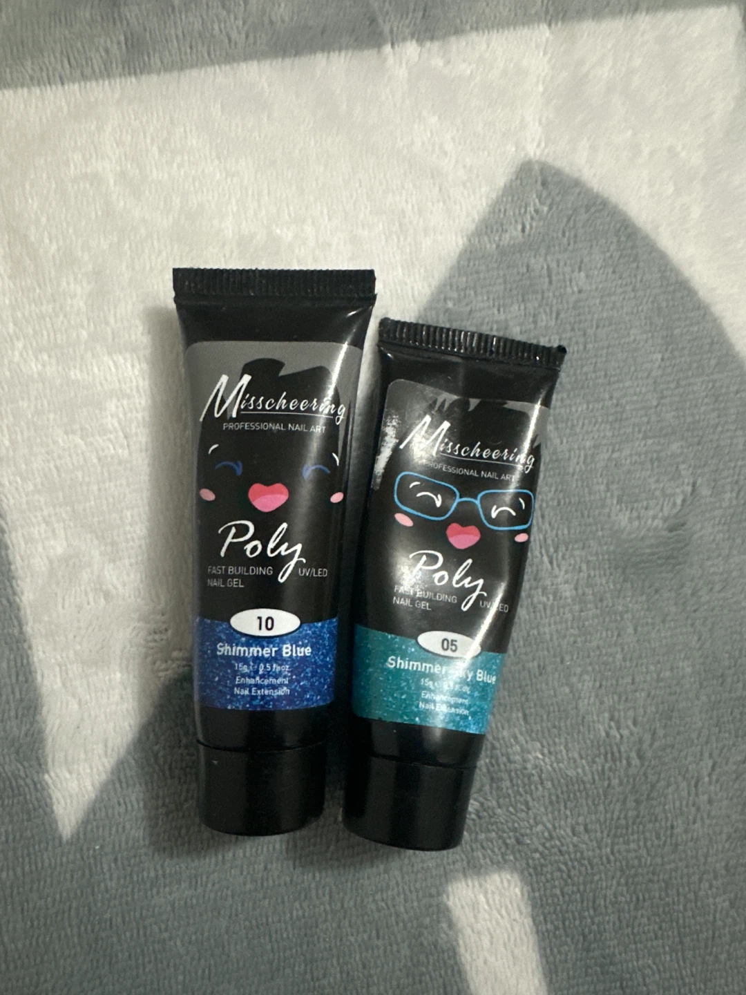 🥕Misscheering Poly Nail Gel - Shimmer 🥕Blue (2 x 15g tubes)