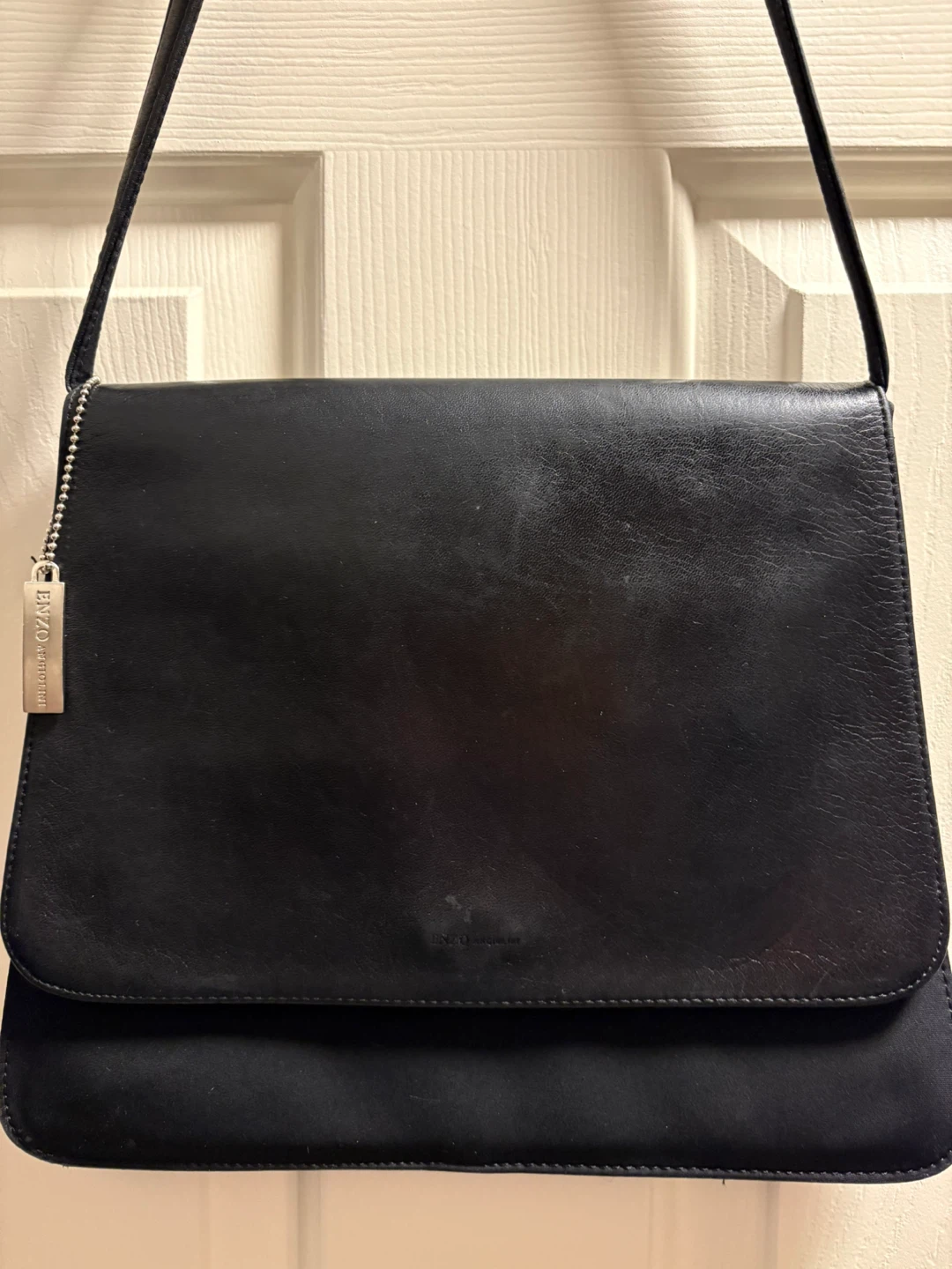 Enzo Angiolini Black Leather Shoulder Bag