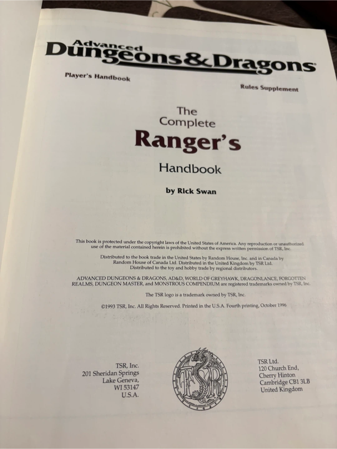 Advanced Dungeons & Dragons The Complete Ranger's Handbook - photo 3