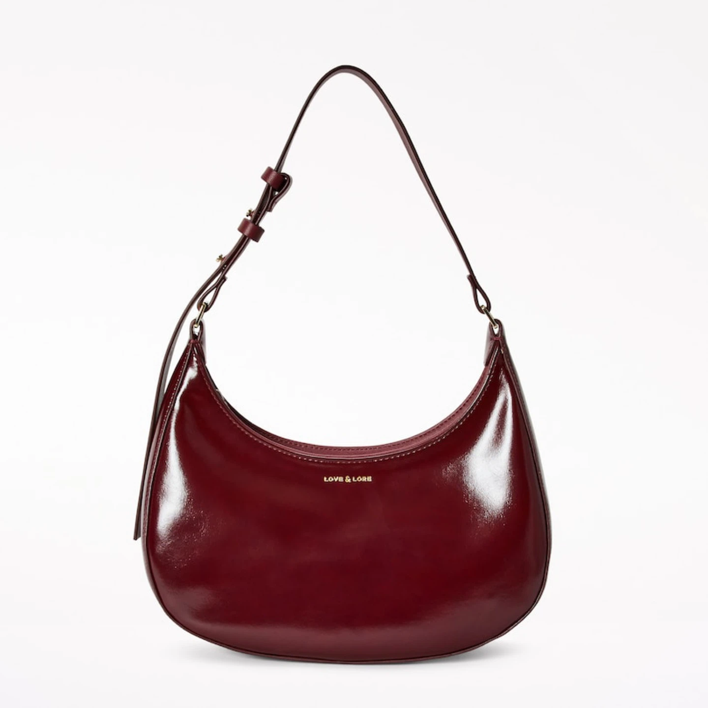 Love & Lore Mini Red Gloss Crescent Bag