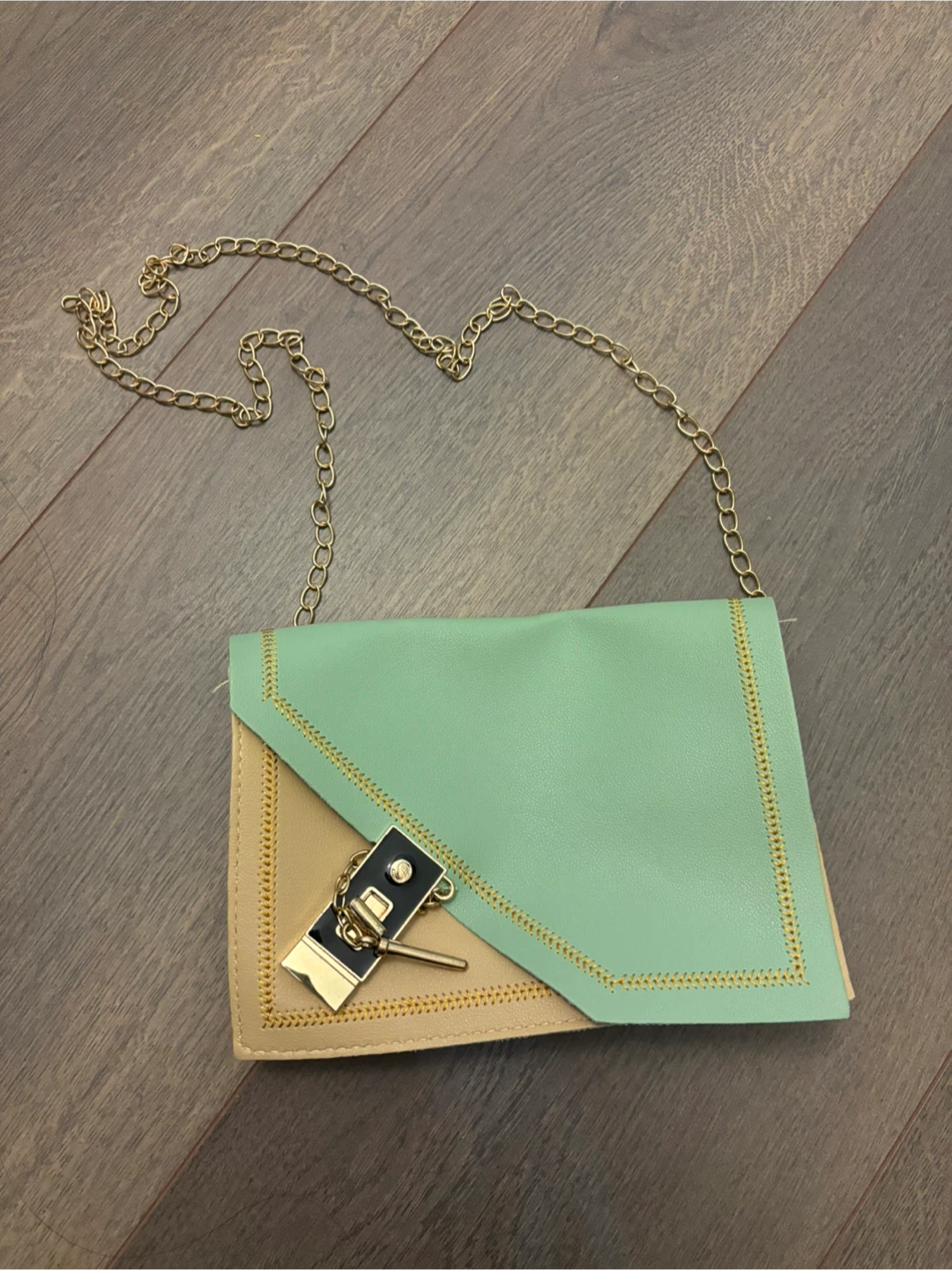 Two-Tone Bag with Chain