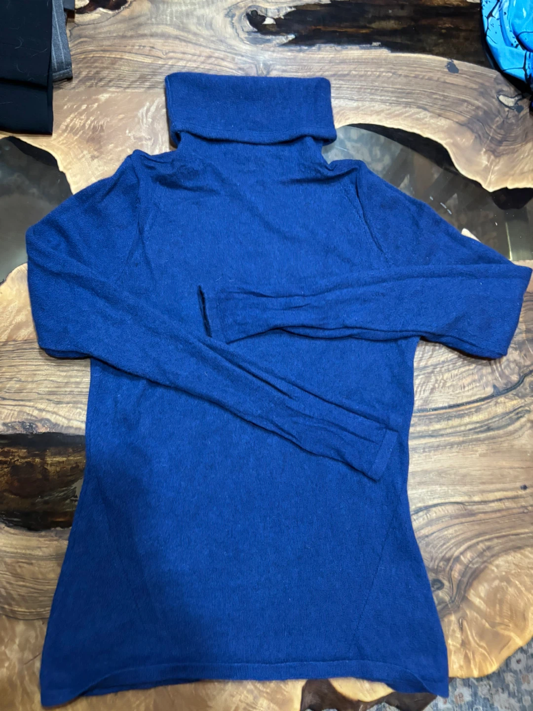 Elie Tahari Blue 100% Cashmere Turtleneck Sweater - Size S