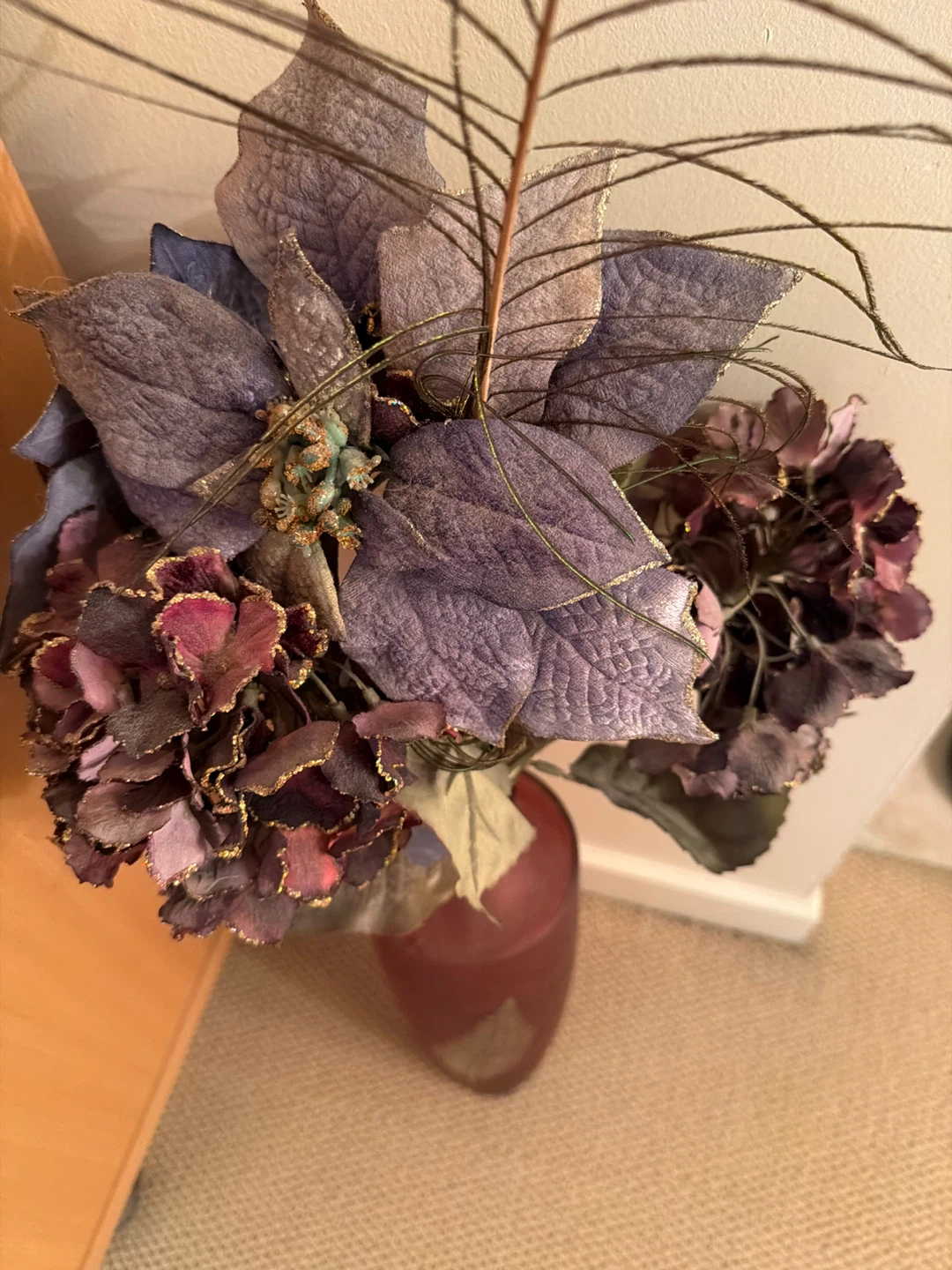 Flower Arrangement with beautiful glass Vase