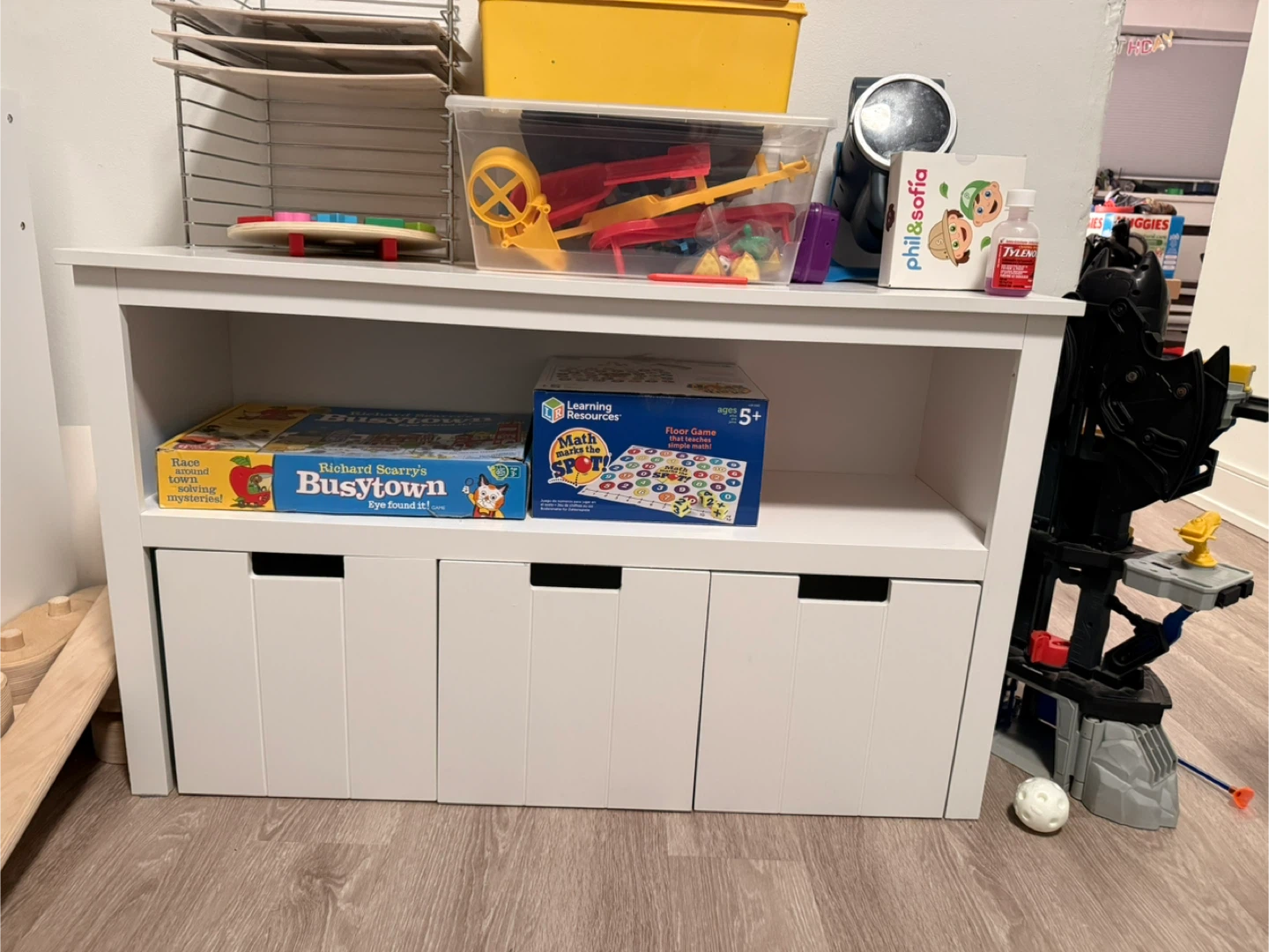 Bayze Bookcase with Removable Drawers, White - photo 2