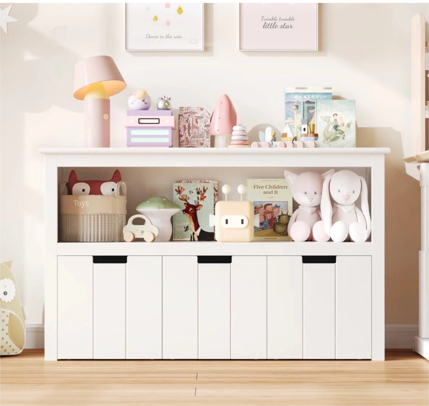 Bayze Bookcase with Removable Drawers, White - photo 3