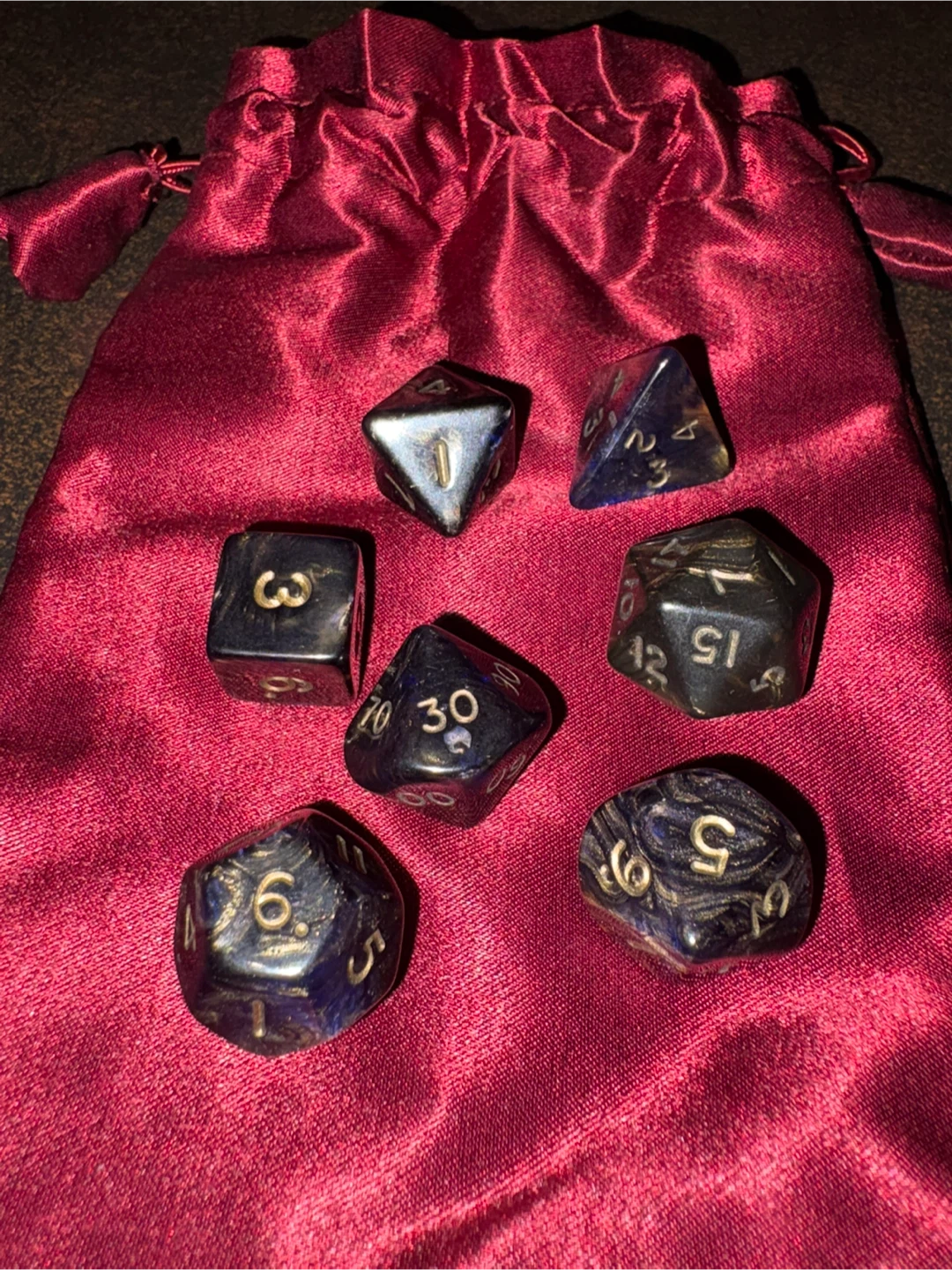 Polyhedral Dice Set with Red Pouch - photo 2