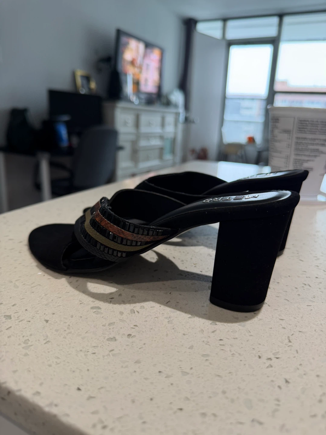 METRO Women's Black Mules with Embellished Strap - photo 2