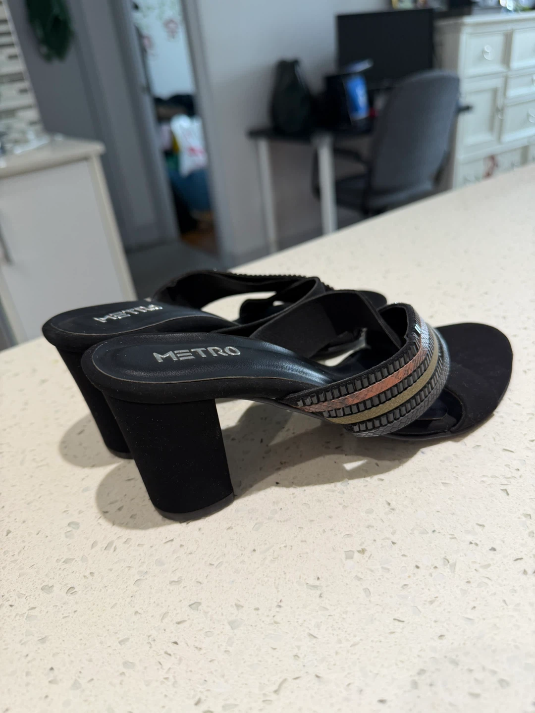 METRO Women's Black Mules with Embellished Strap - photo 4