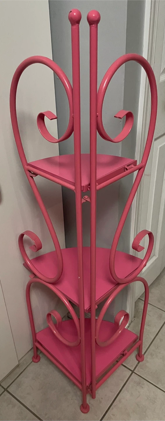Pink Metal frame Corner Shelf Unit - photo 2