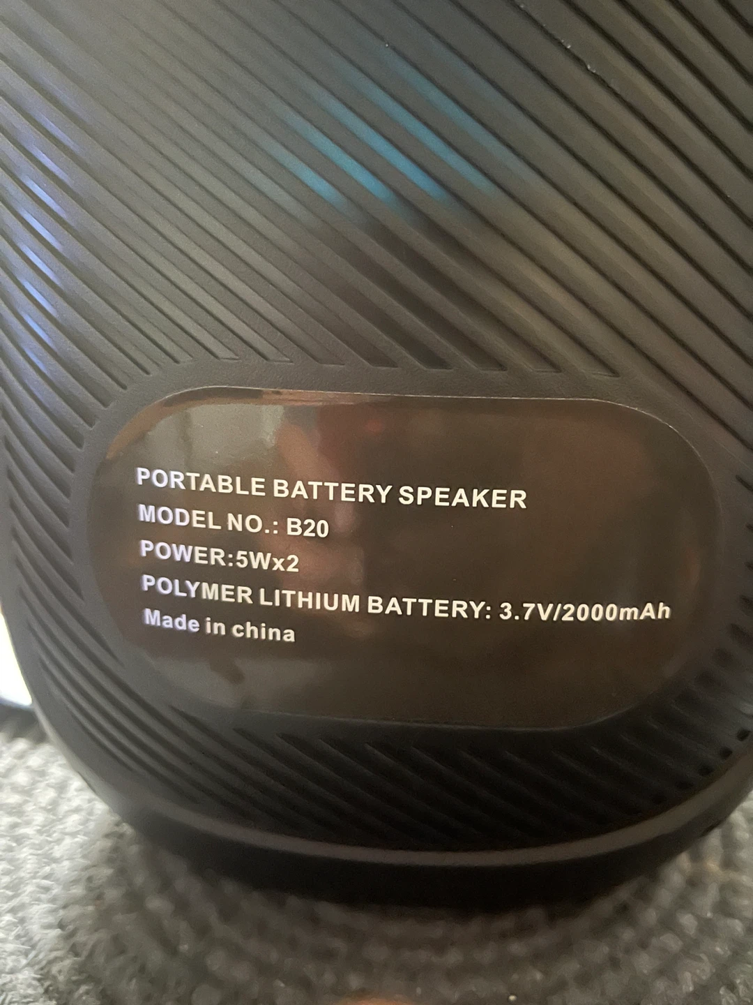 Portable Battery Speaker B20 with LED Lights - photo 5