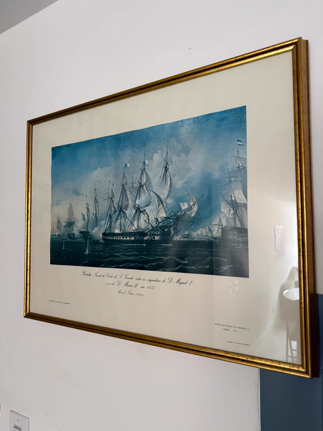 Framed Nautical Art Print - "Batalha Naval"