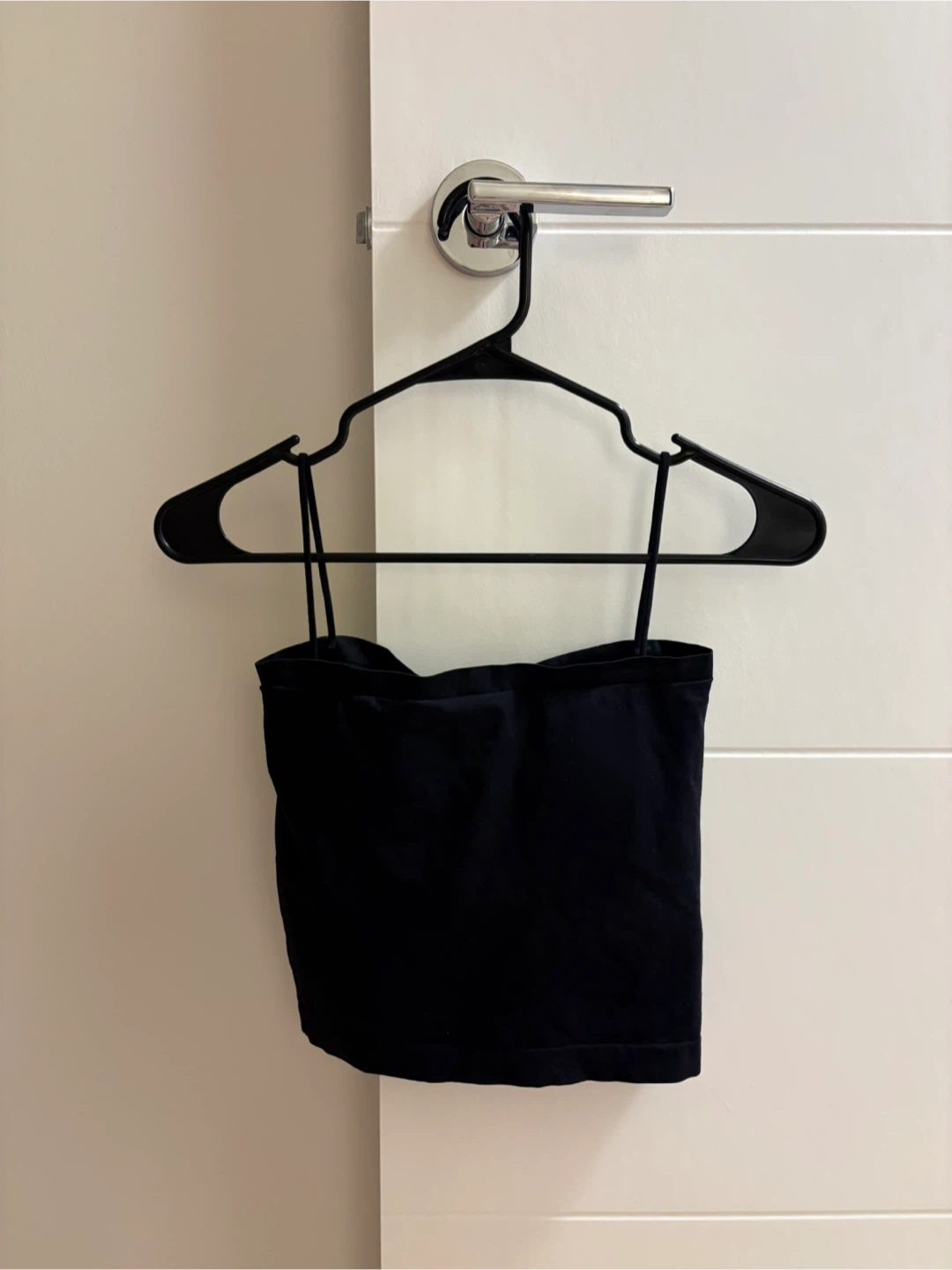 XS Brand New Black Cropped Tube Top with Straps
