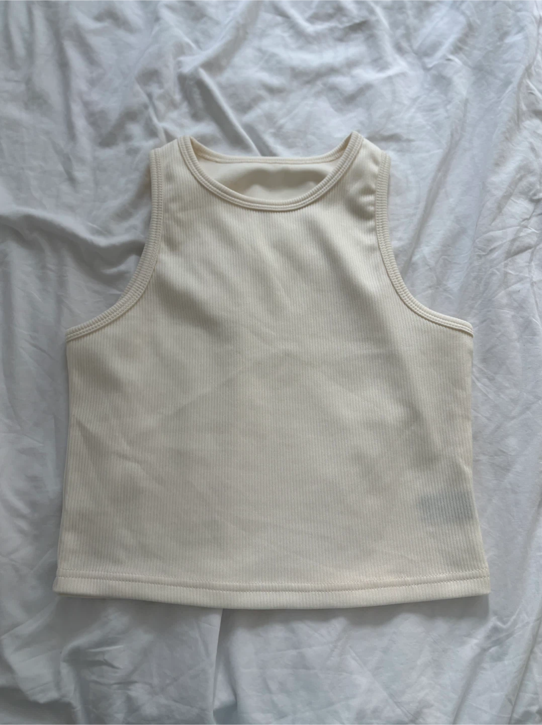 Cream Ribbed Tank Top Kids L Brand new