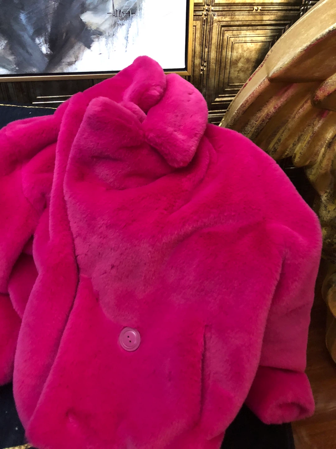 Hot Pink Faux Fur jacket
