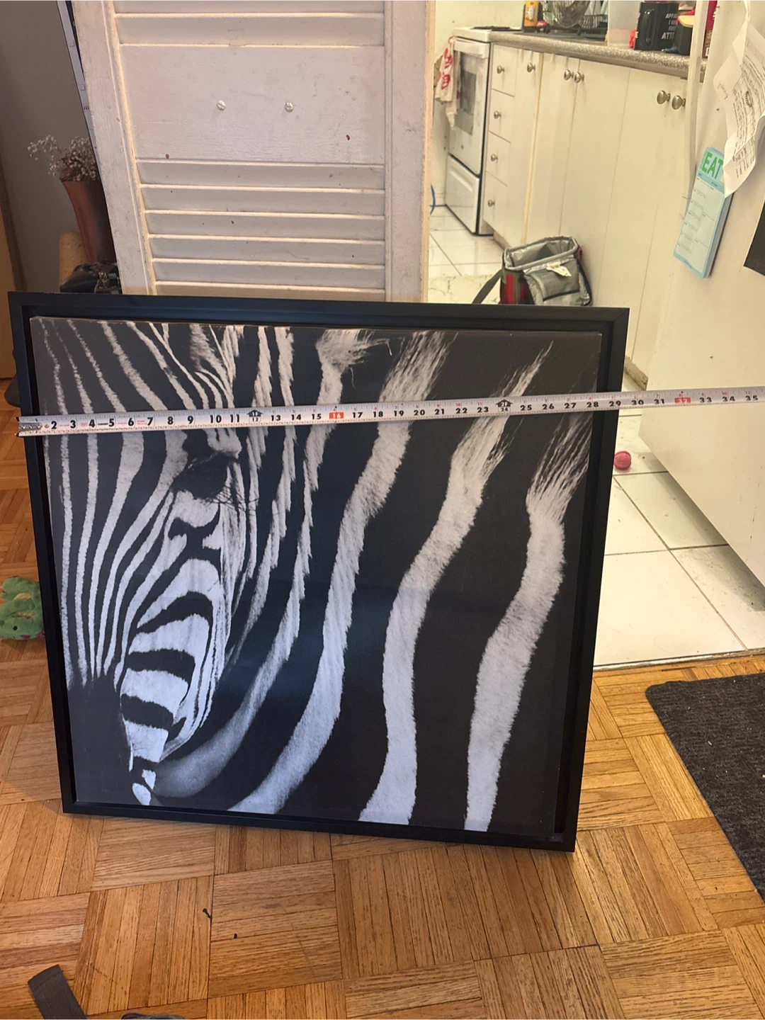 Framed Zebra Print Wall Art - photo 2