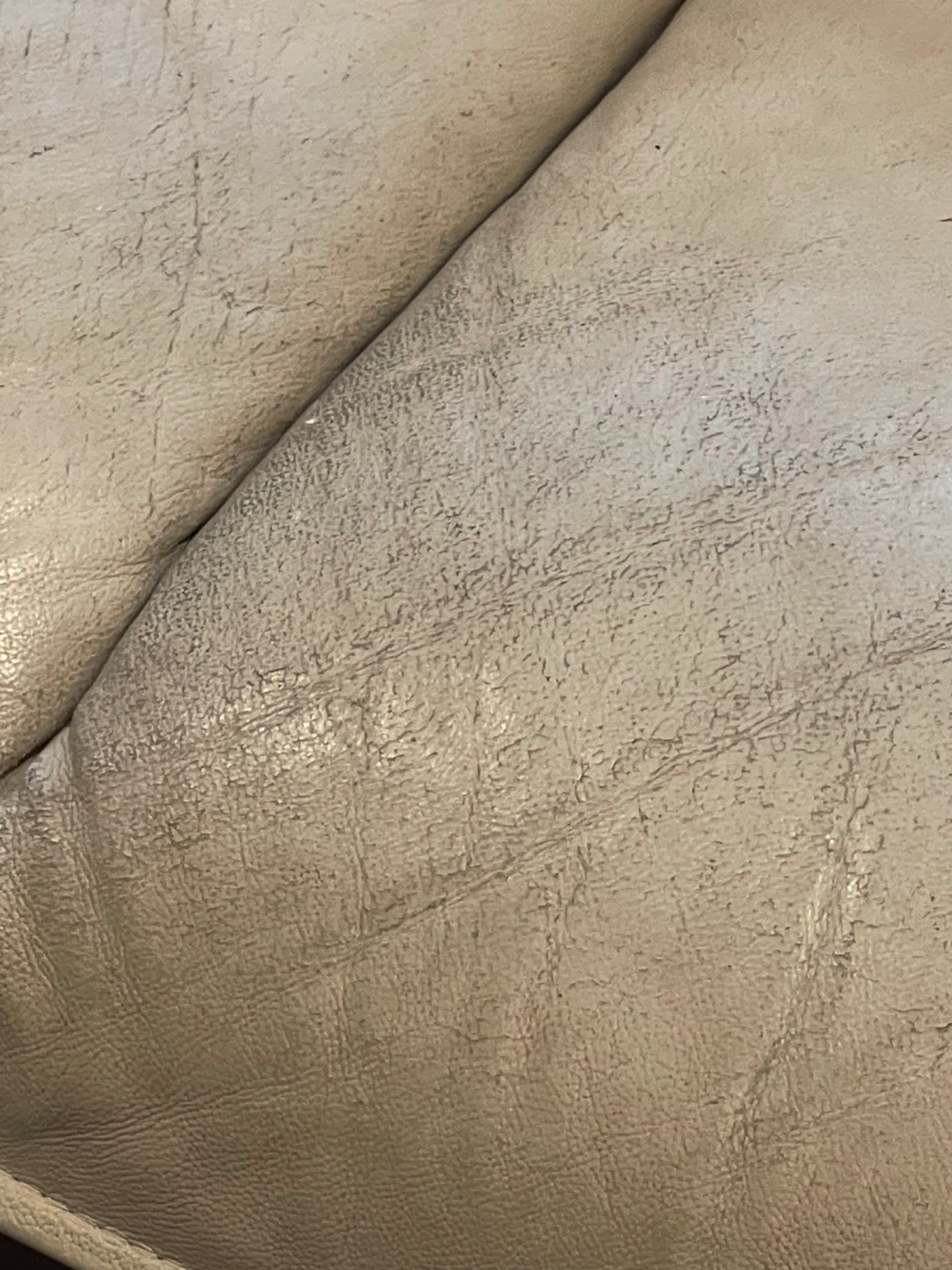 Cream Leather Sofa - photo 4