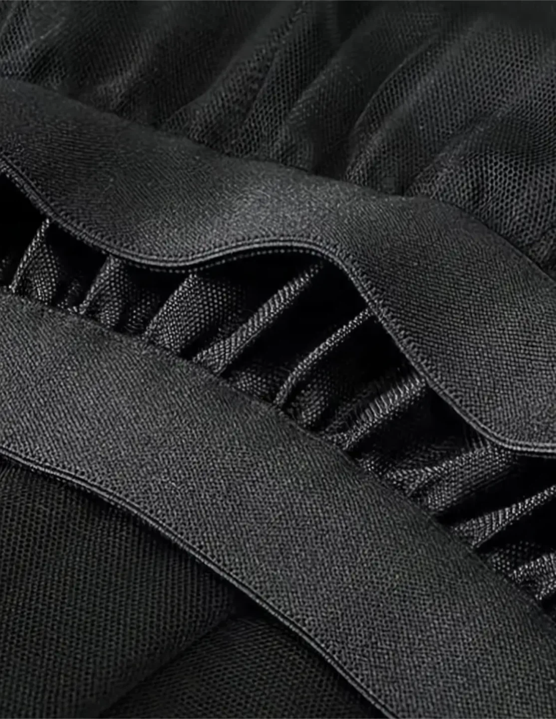 Black Pleated Tulle Skirt with Pearls - photo 4
