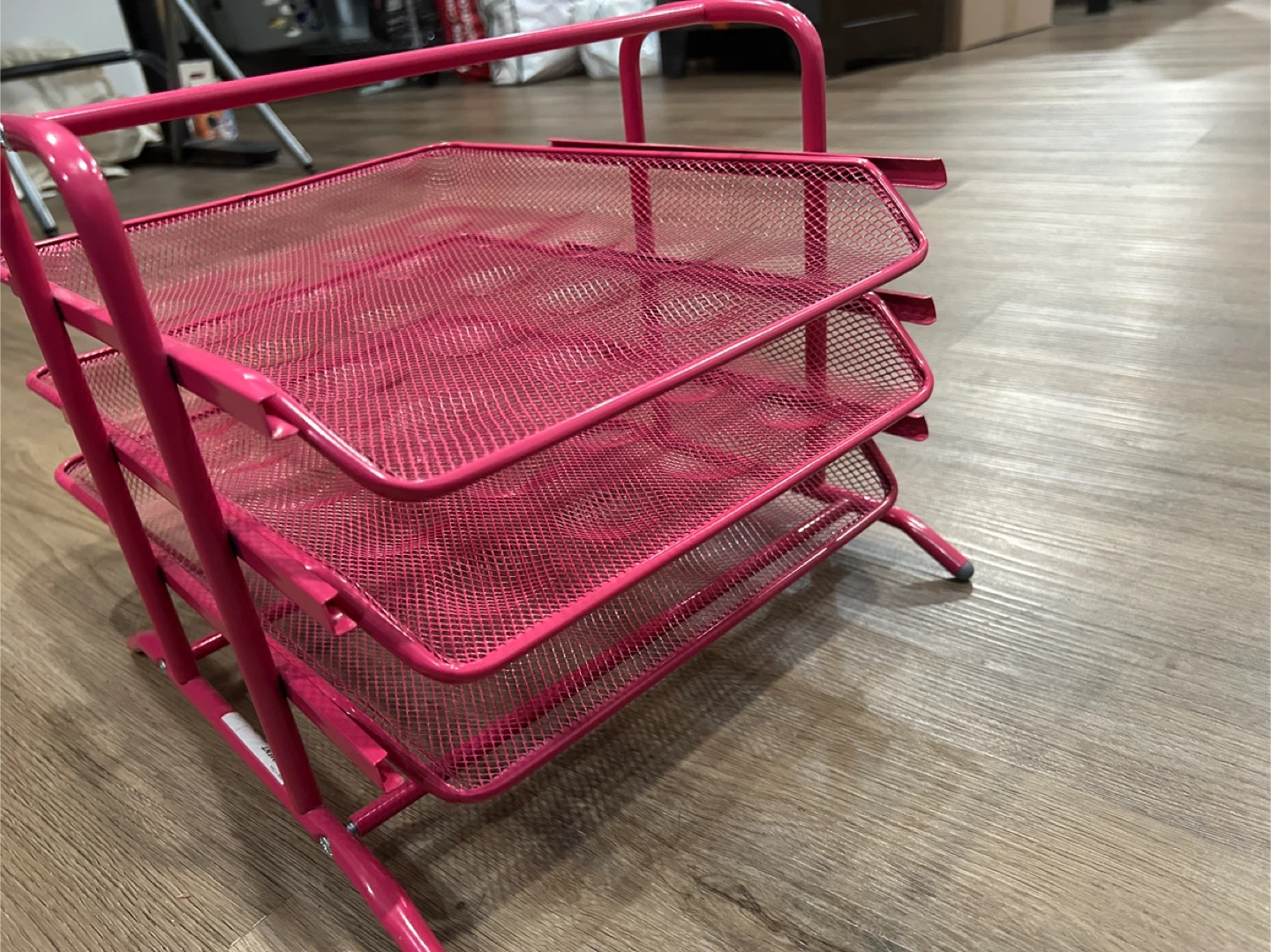 Pink 3-Tier Mesh Desk Organizer Tray - photo 2