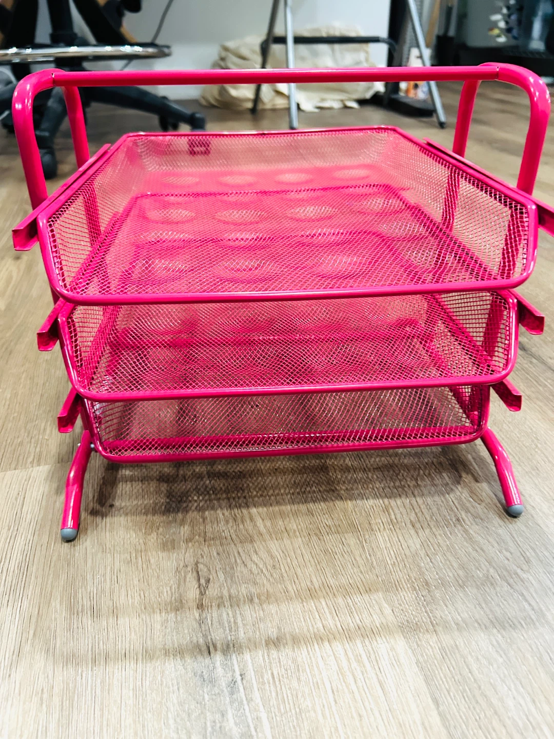 Pink 3-Tier Mesh Desk Organizer Tray - photo 3