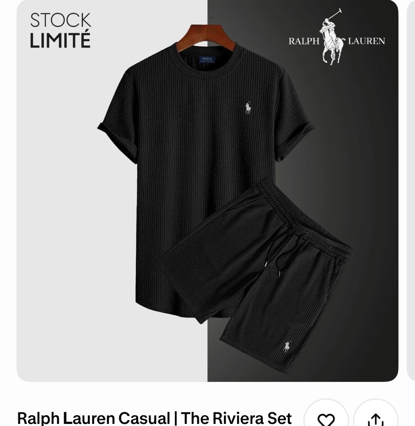 Ralph Lauren Polo Ribbed Casual Set