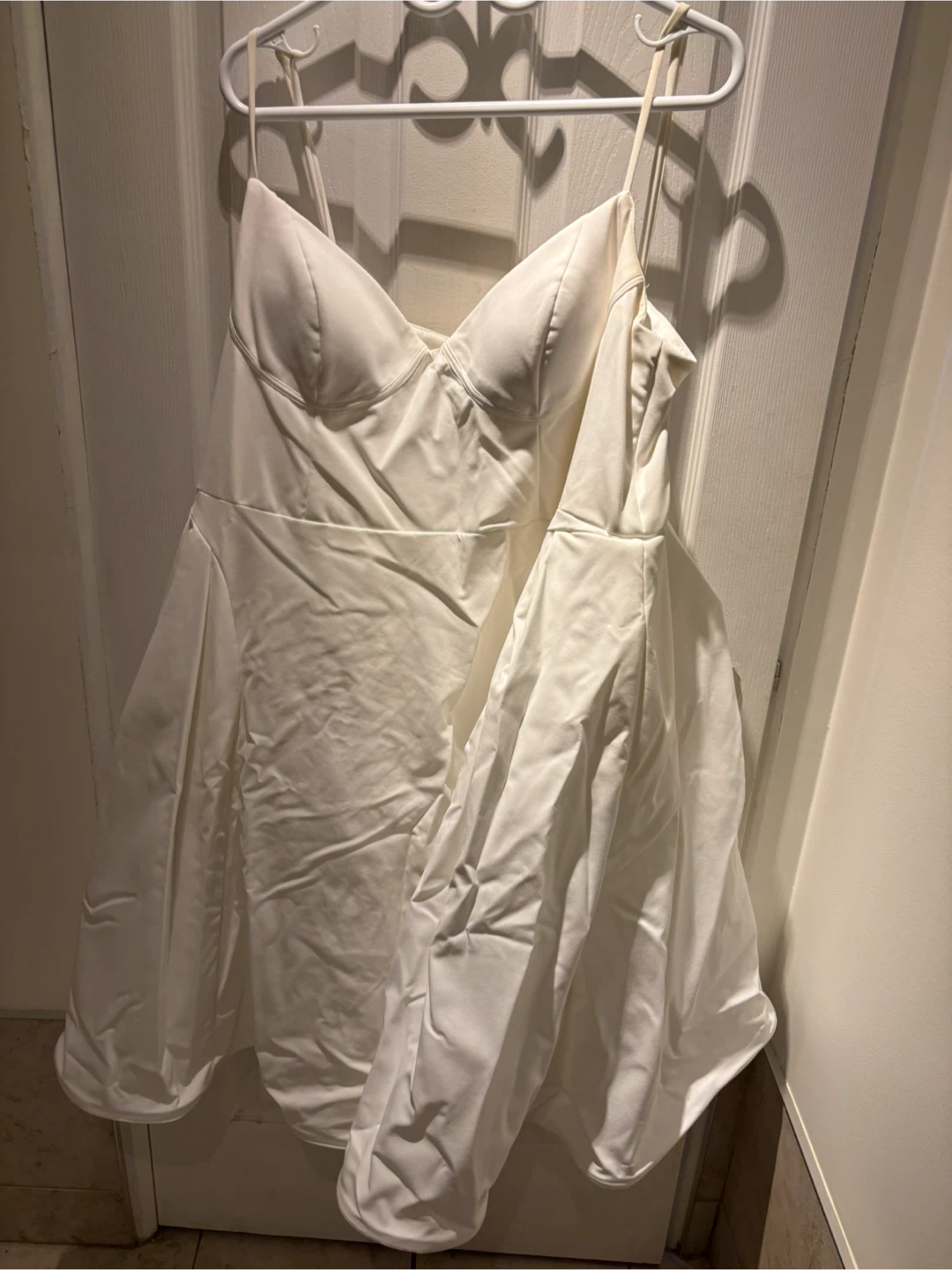 Azazie Doris White Strappy Midi Dress