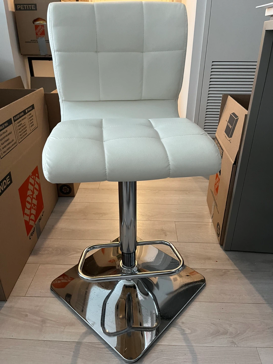 Pair of White Adjustable Bar Stools - NEED GONE BY 02/26 - photo 4