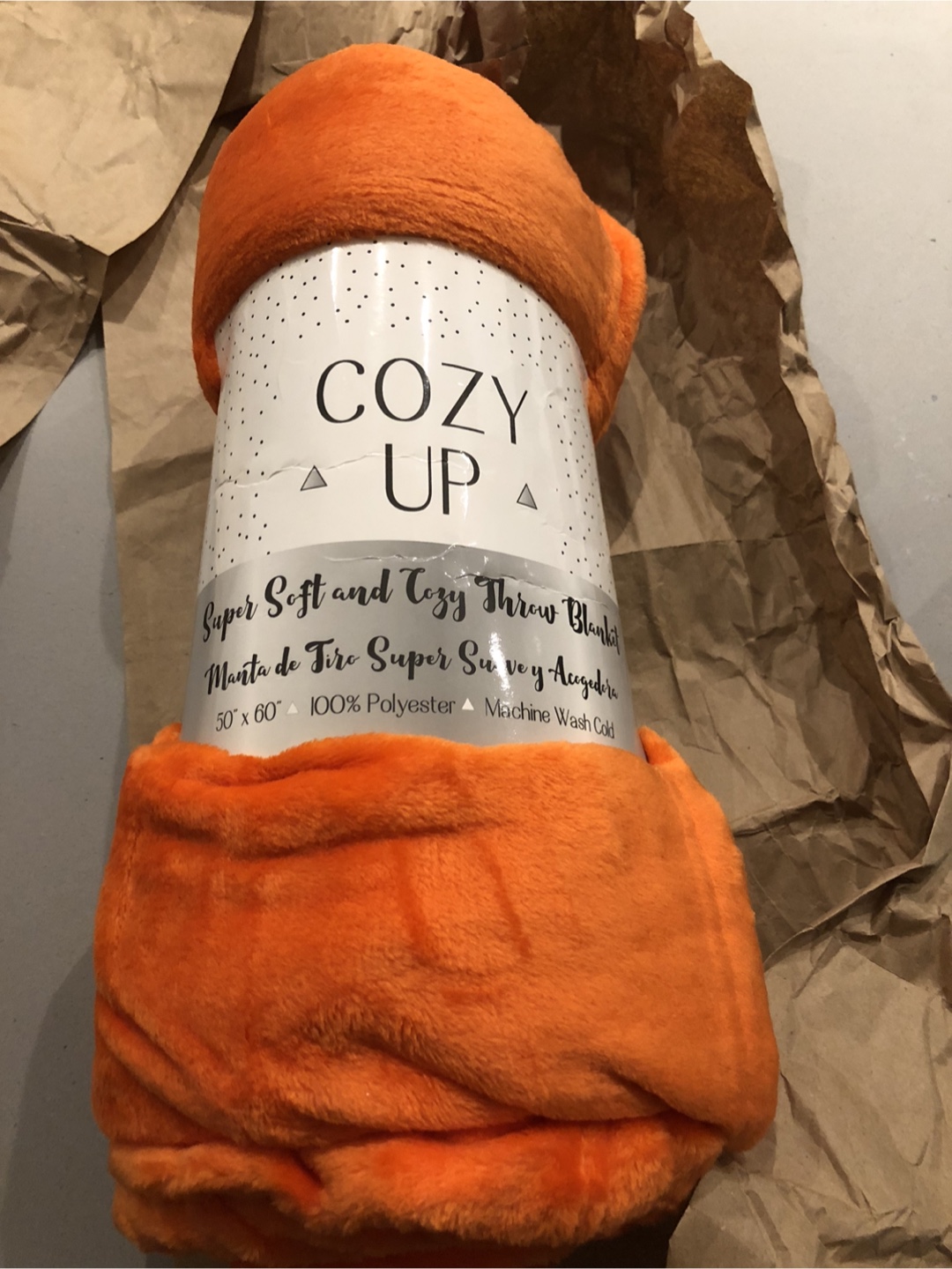 Cozy Up Super Soft Throw Blanket - Orange 50" x 60"