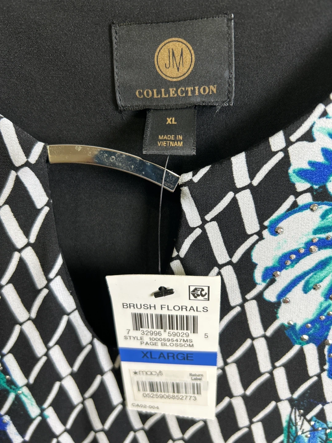 JM Collection Brush Florals Sleeveless Top XL - photo 2