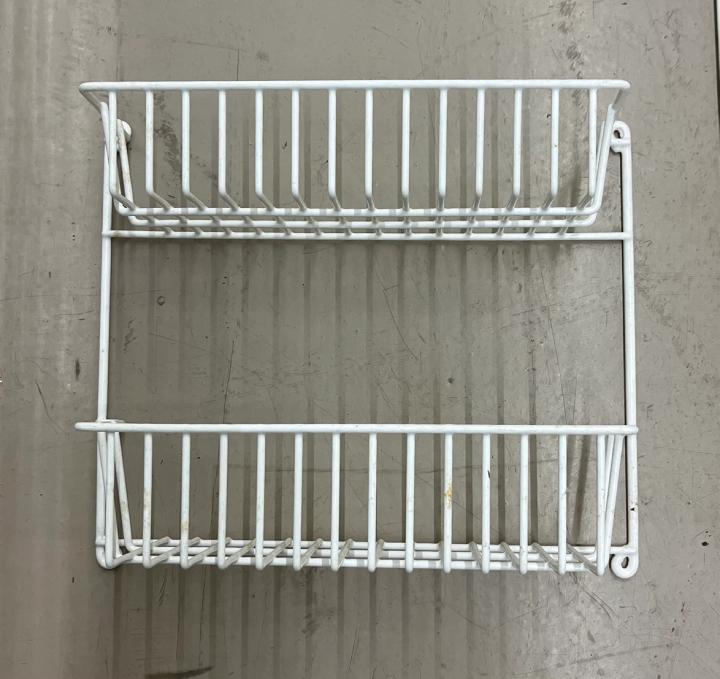 White Wire Wall Mount Storage Rack Shelves - photo 4
