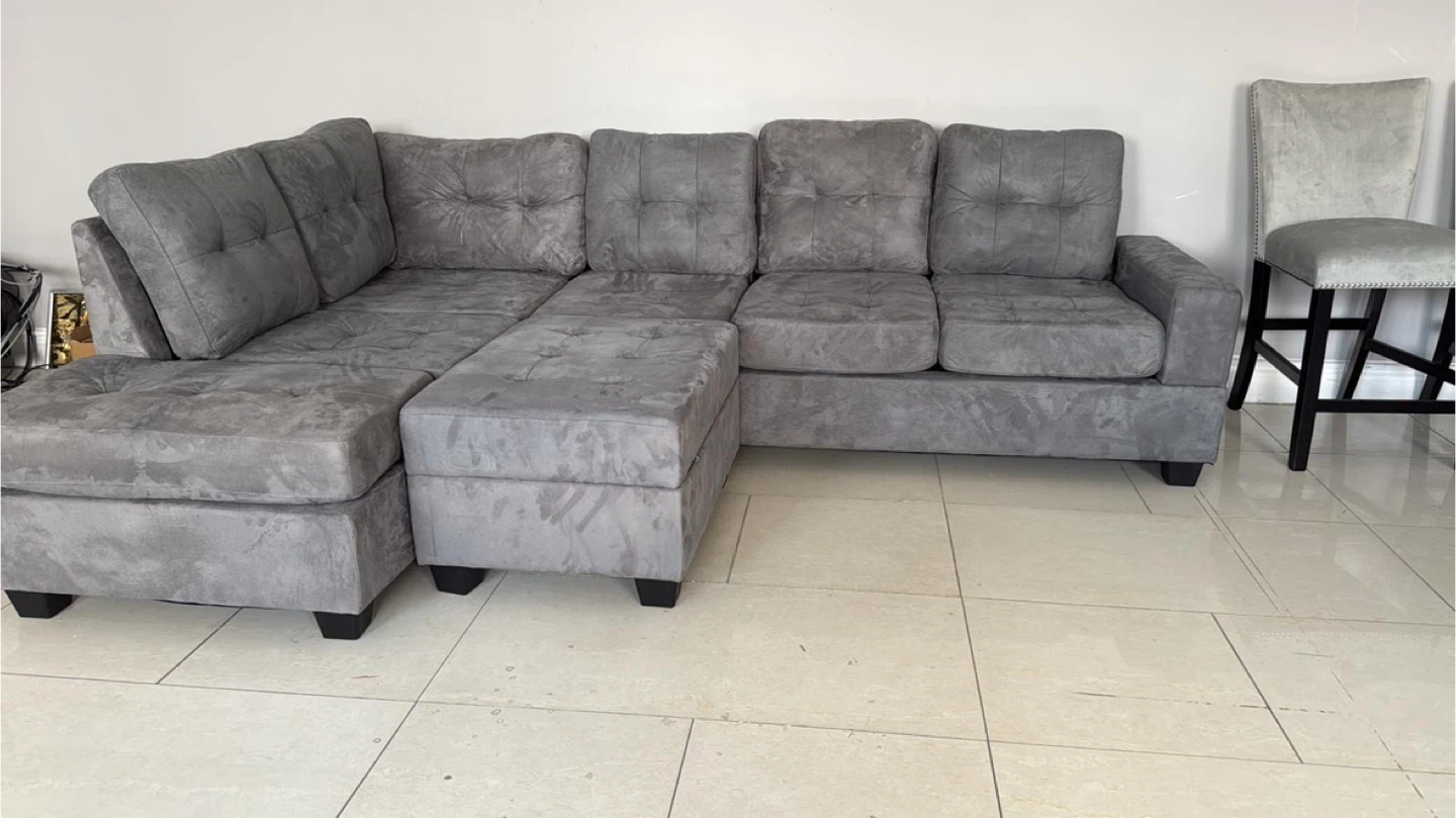 Grey Sectional Sofa with Ottomans! FREE DELIVERY 🚚 - photo 4